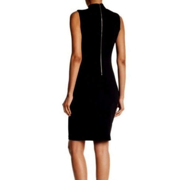 CALVIN KLEIN Front Keyhole Black Sheath Dress - Picture 2 of 8